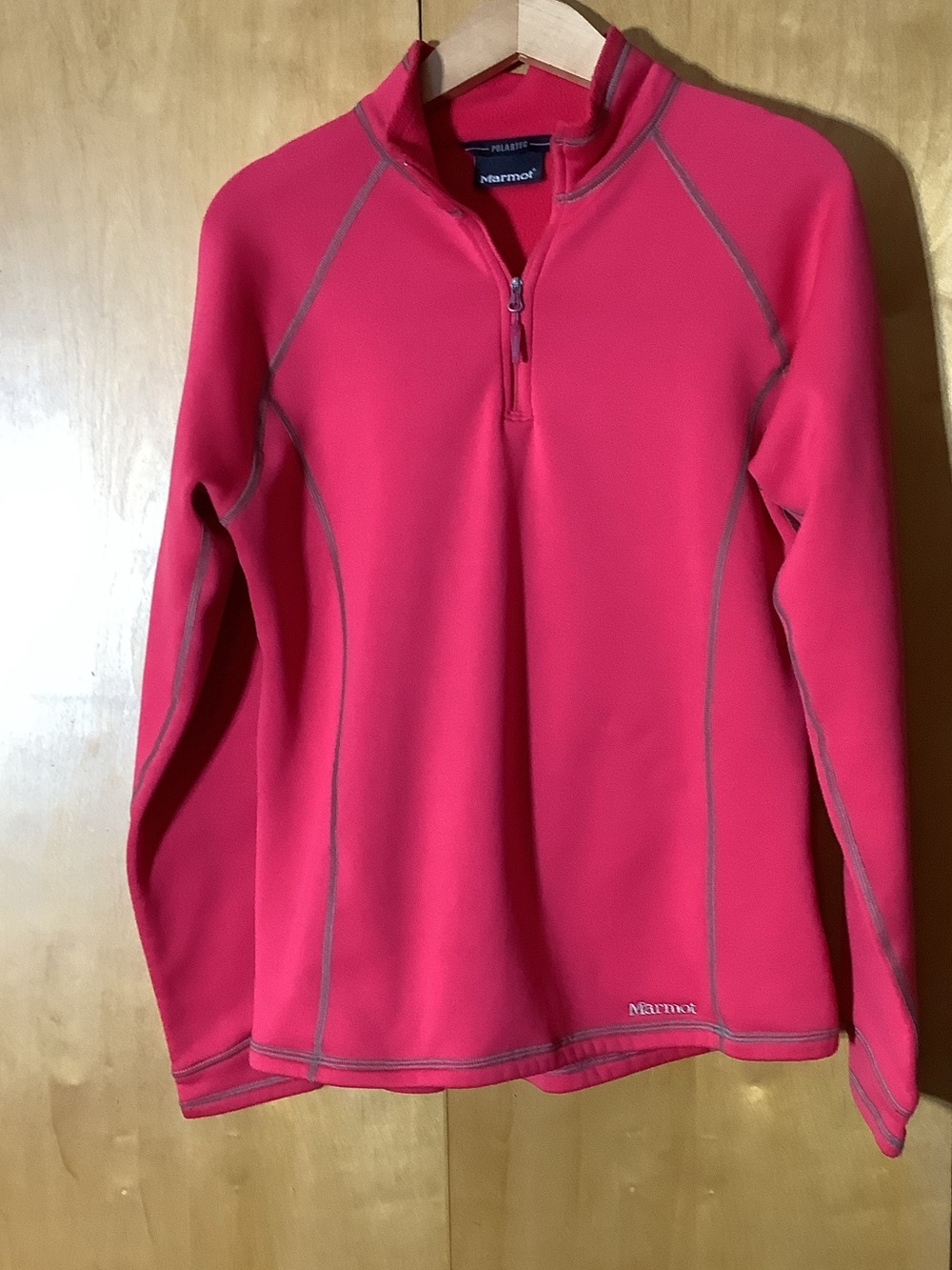Marmot hot pink polar tech 1/4-zip, size XL